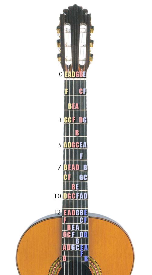 guitar fretboard chart